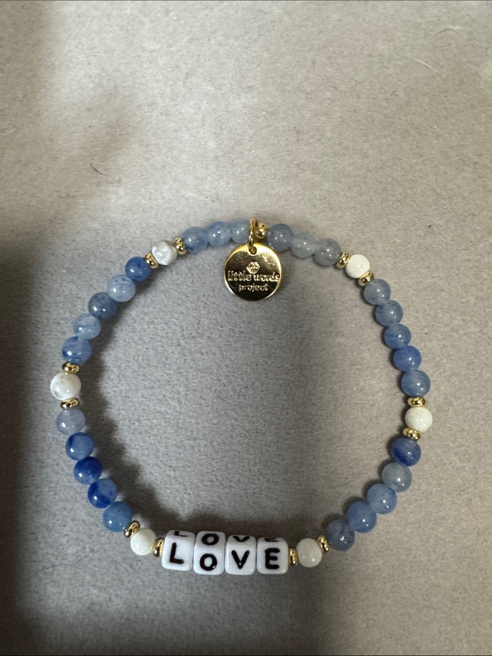 Little Words Project Blue 'LOVE' Beaded Stretch Bracelet